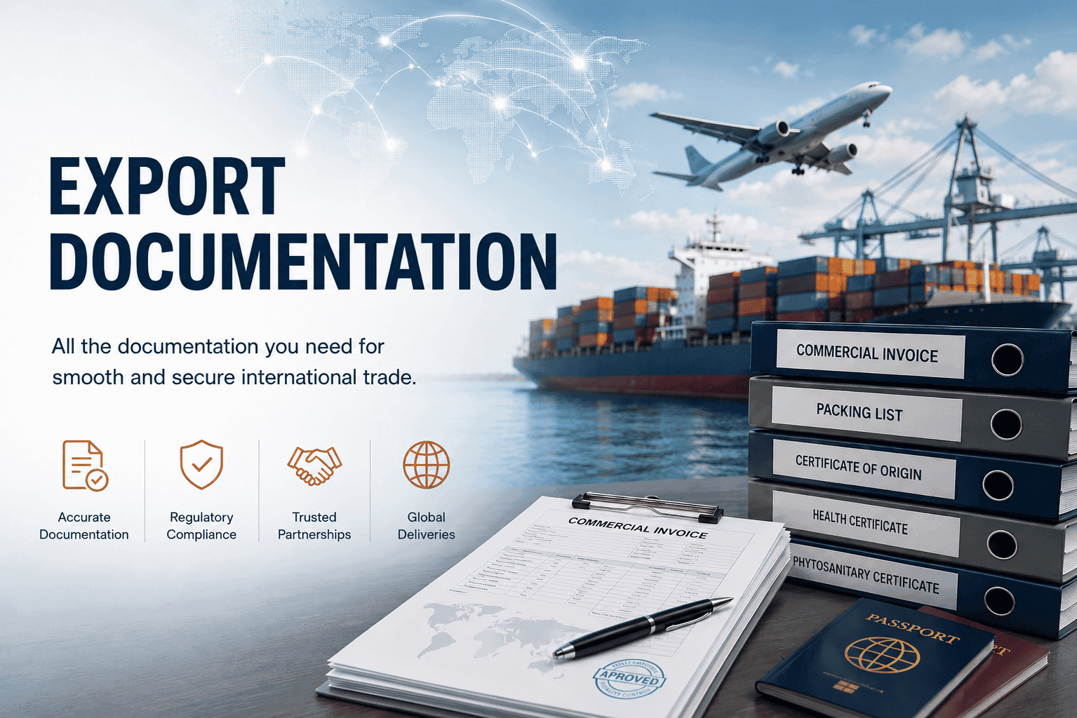 Export documentation support for international B2B food trade